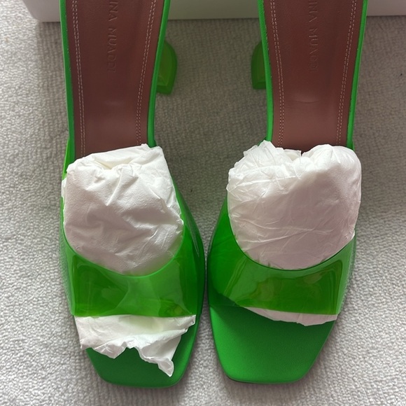 Amina Muaddi Lupita 95mm Transparent Mules Size 42.5 - Picture 10 of 12